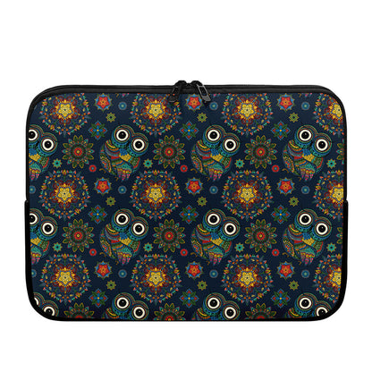 Bohemian Owl Pattern Print Laptop Sleeve
