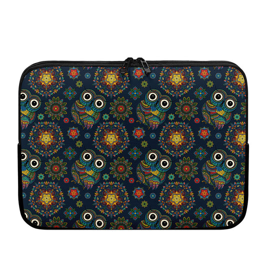 Bohemian Owl Pattern Print Laptop Sleeve