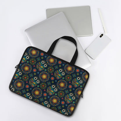Bohemian Owl Pattern Print Laptop Sleeve With Handle