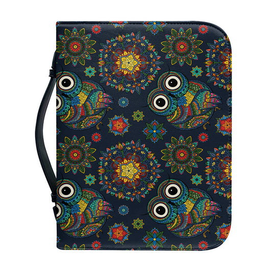 Bohemian Owl Pattern Print Leather Bible Cover