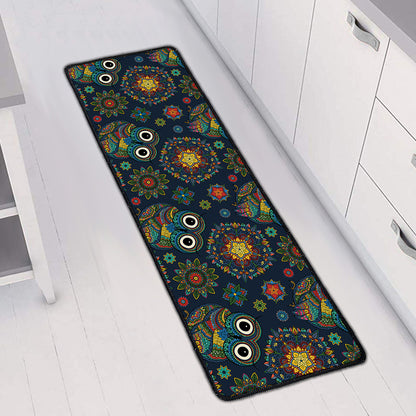 Bohemian Owl Pattern Print Long Kitchen Mat