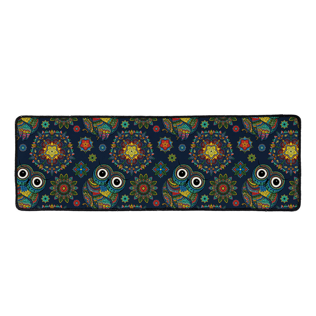 Bohemian Owl Pattern Print Long Kitchen Mat