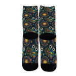 Bohemian Owl Pattern Print Long Socks