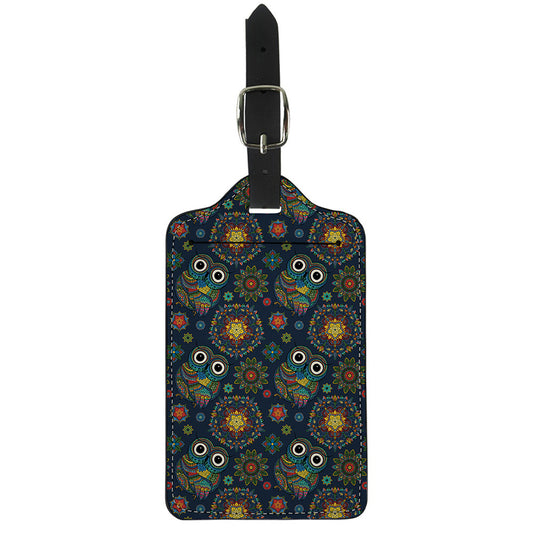 Bohemian Owl Pattern Print Luggage Tag