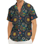 Bohemian Owl Pattern Print Men's Deep V-Neck Shirt