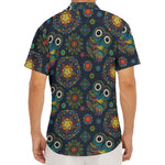 Bohemian Owl Pattern Print Men's Deep V-Neck Shirt