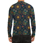 Bohemian Owl Pattern Print Men's Long Sleeve Rash Guard