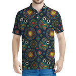 Bohemian Owl Pattern Print Men's Polo Shirt