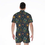 Bohemian Owl Pattern Print Men's Rompers