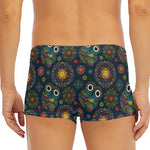 Bohemian Owl Pattern Print Men's Short Boxer Briefs