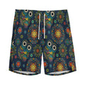 Bohemian Owl Pattern Print Men's Athletic Shorts