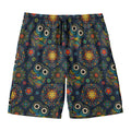 Bohemian Owl Pattern Print Men's Swim Trunks