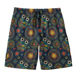 Bohemian Owl Pattern Print Men's Swim Trunks