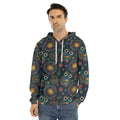 Bohemian Owl Pattern Print Men's Velvet Pullover Hoodie