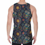 Bohemian Owl Pattern Print Men's Velvet Tank Top