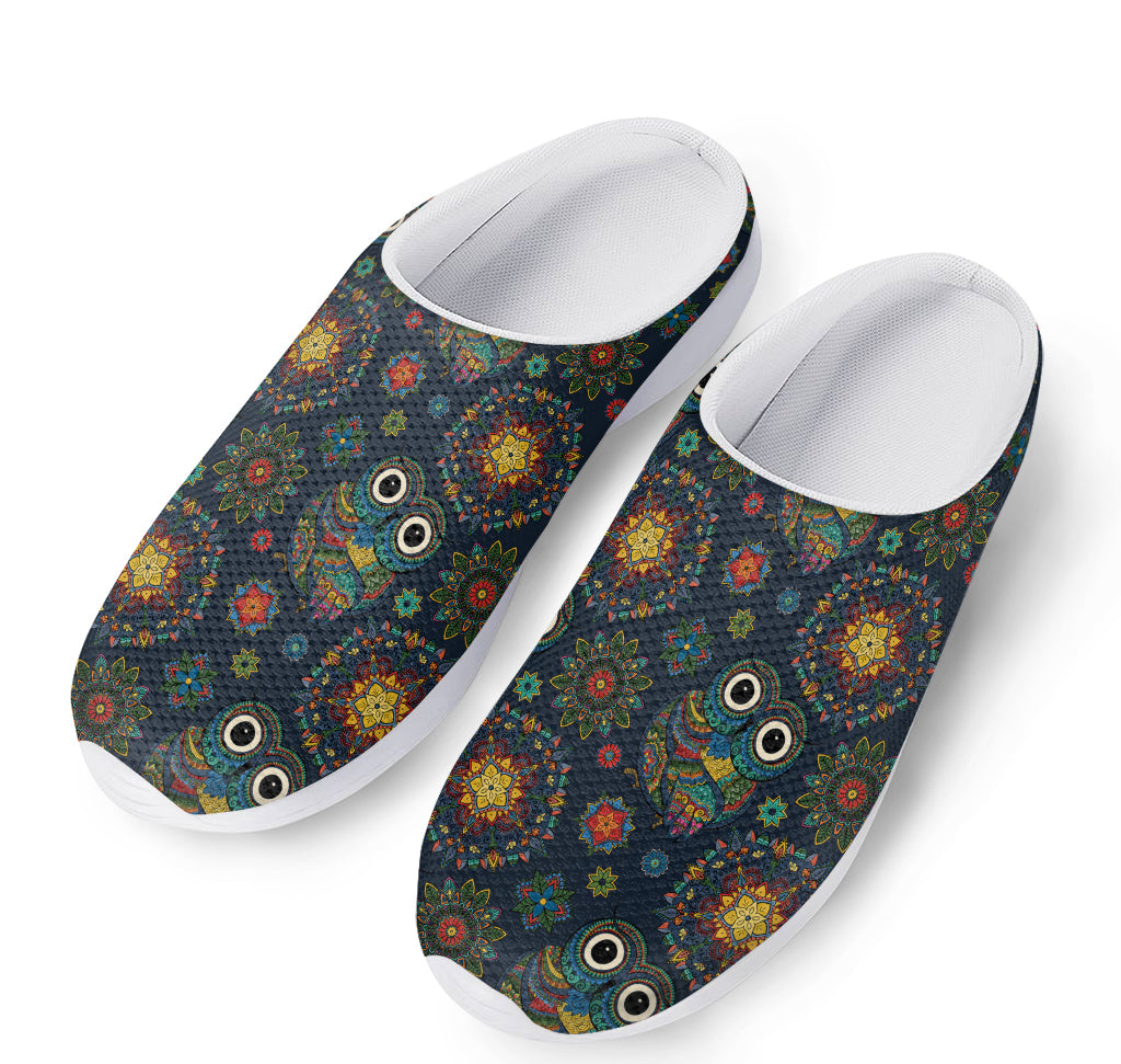 Bohemian Owl Pattern Print Mesh Casual Shoes