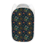 Bohemian Owl Pattern Print Mesh Laundry Hamper