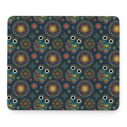 Bohemian Owl Pattern Print Mouse Pad