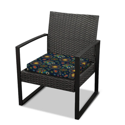 Bohemian Owl Pattern Print Outdoor Seat Cushion Cover