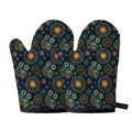 Bohemian Owl Pattern Print Oven Mitts