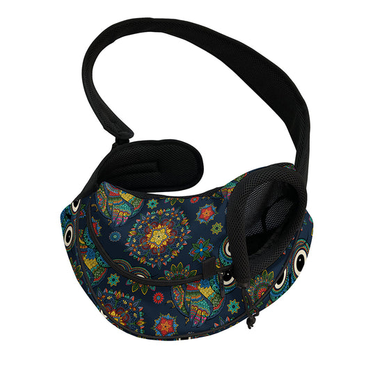 Bohemian Owl Pattern Print Pet Sling Carrier