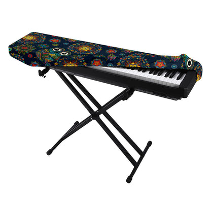 Bohemian Owl Pattern Print Piano Keyboard Cover