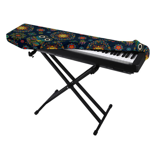 Bohemian Owl Pattern Print Piano Keyboard Cover