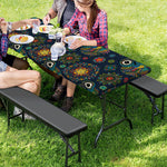 Bohemian Owl Pattern Print Picnic Table Cover
