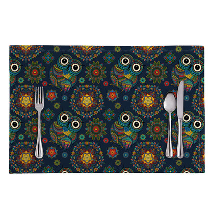 Bohemian Owl Pattern Print Placemat