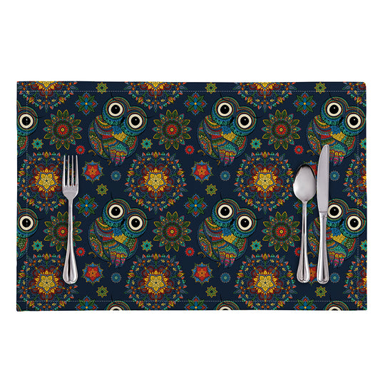 Bohemian Owl Pattern Print Placemat