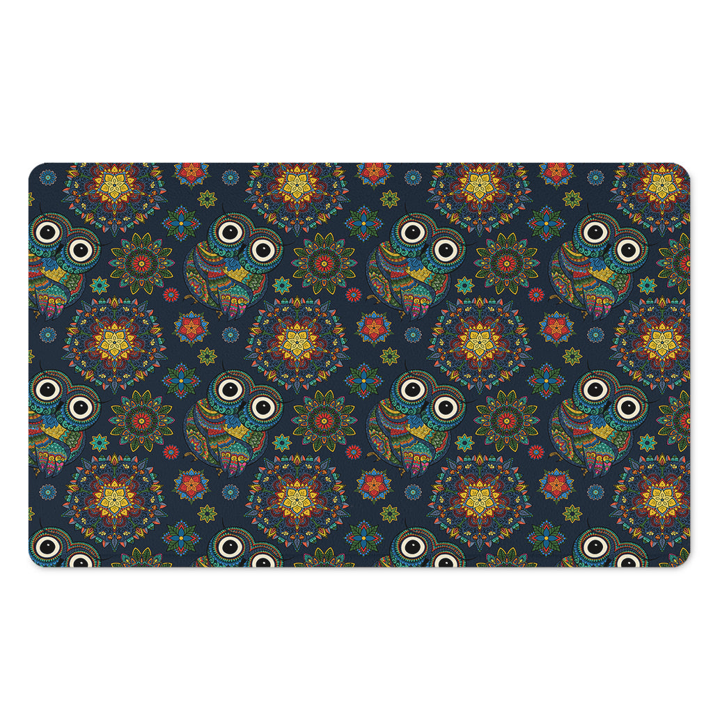 Bohemian Owl Pattern Print Polyester Doormat
