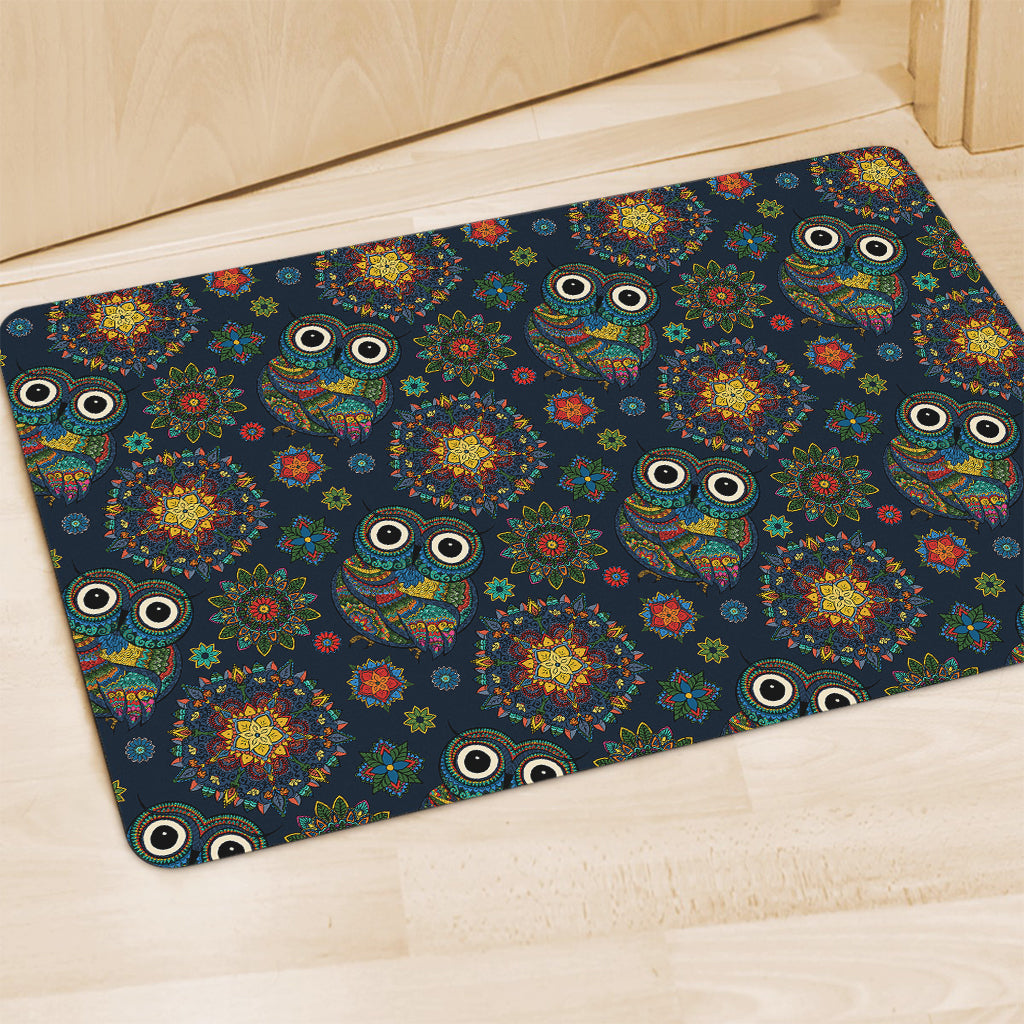 Bohemian Owl Pattern Print Polyester Doormat