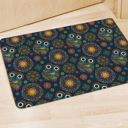 Bohemian Owl Pattern Print Polyester Doormat