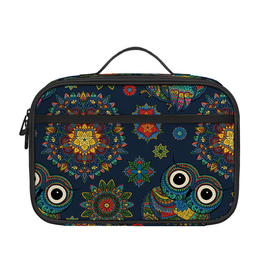 Bohemian Owl Pattern Print Portable Lunch Bag