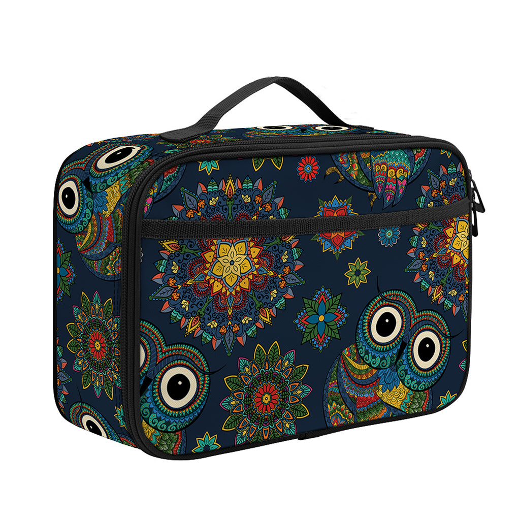 Bohemian Owl Pattern Print Portable Lunch Bag