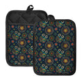 Bohemian Owl Pattern Print Pot Holders With Pocket