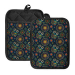 Bohemian Owl Pattern Print Pot Holders With Pocket