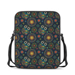 Bohemian Owl Pattern Print Rectangular Crossbody Bag