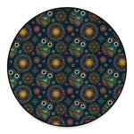 Bohemian Owl Pattern Print Round Floor Mat