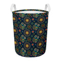 Bohemian Owl Pattern Print Round Laundry Basket