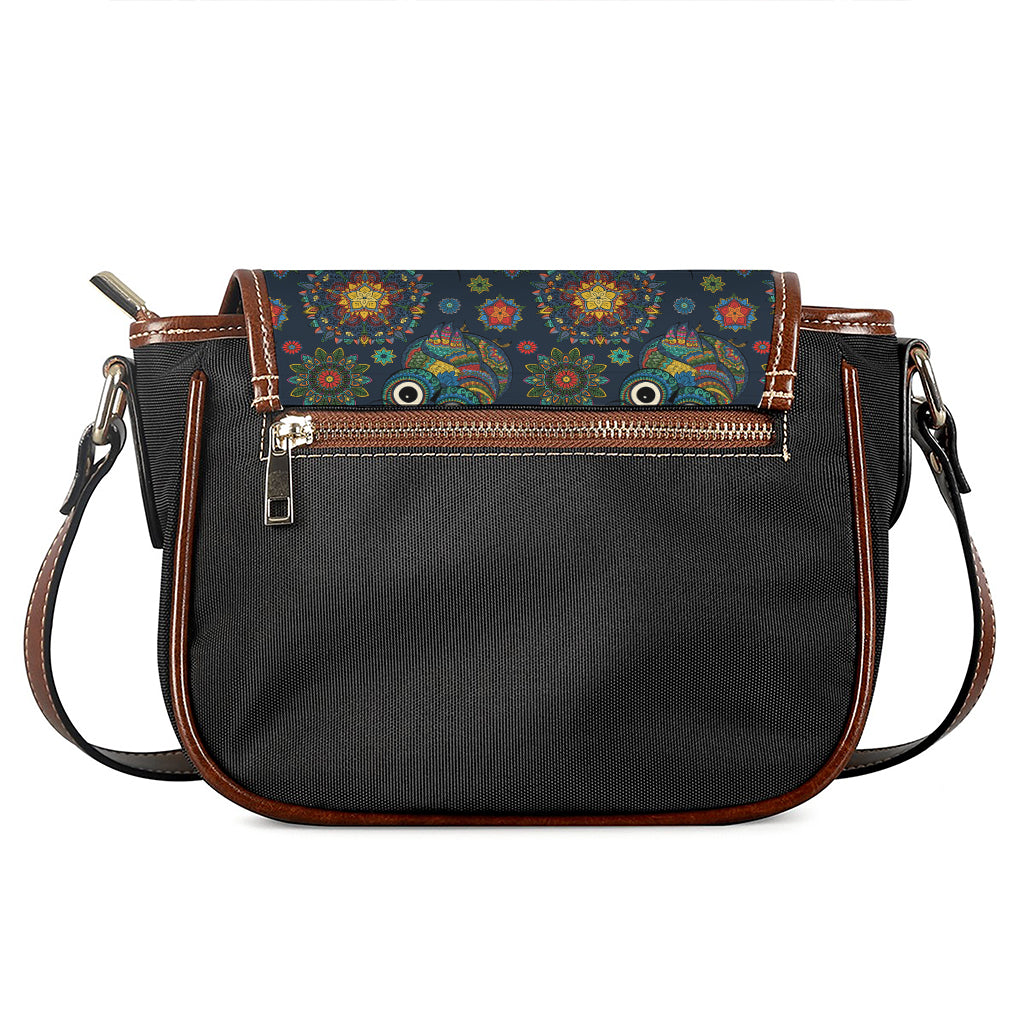 Bohemian Owl Pattern Print Saddle Bag