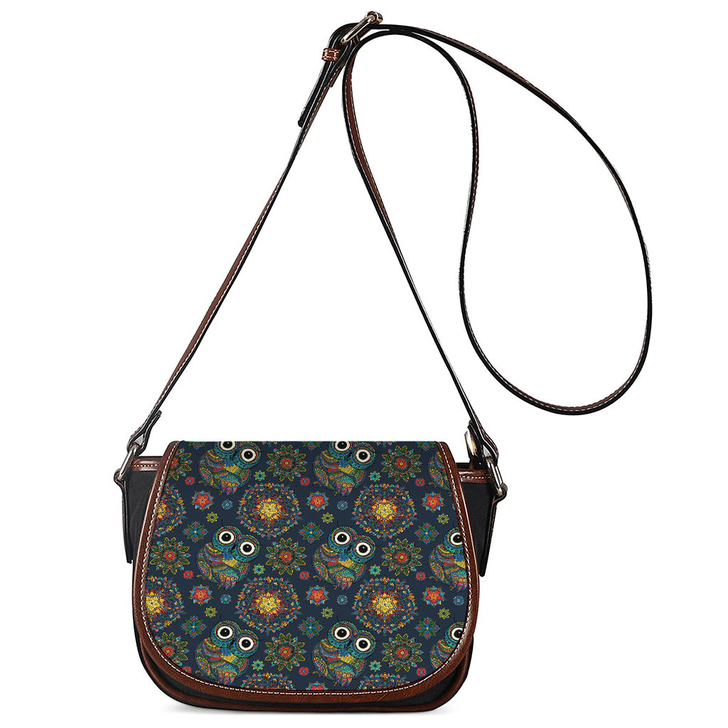 Bohemian Owl Pattern Print Saddle Bag