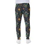 Bohemian Owl Pattern Print Scuba Joggers