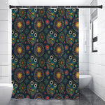 Bohemian Owl Pattern Print Shower Curtain