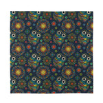 Bohemian Owl Pattern Print Silk Bandana