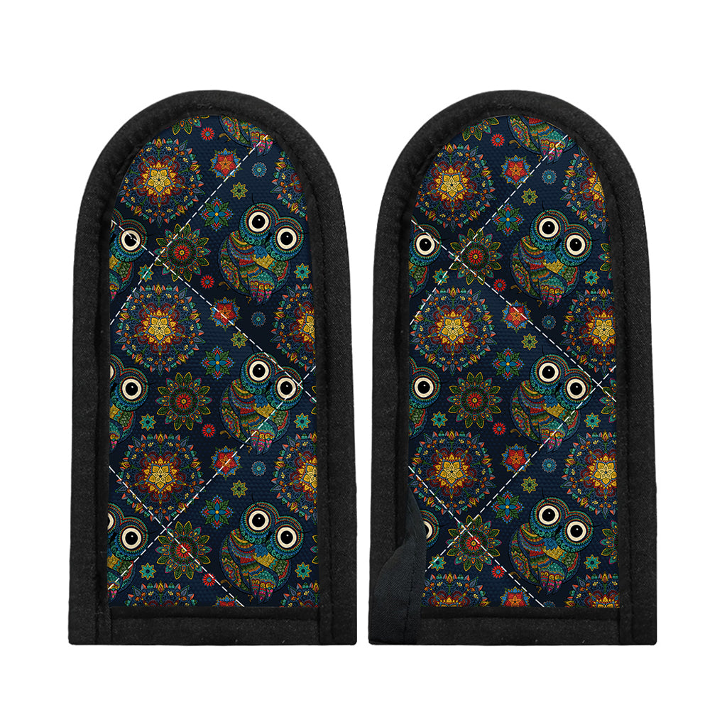 Bohemian Owl Pattern Print Skillet Handle Cover