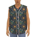Bohemian Owl Pattern Print Sleeveless Baseball Jersey