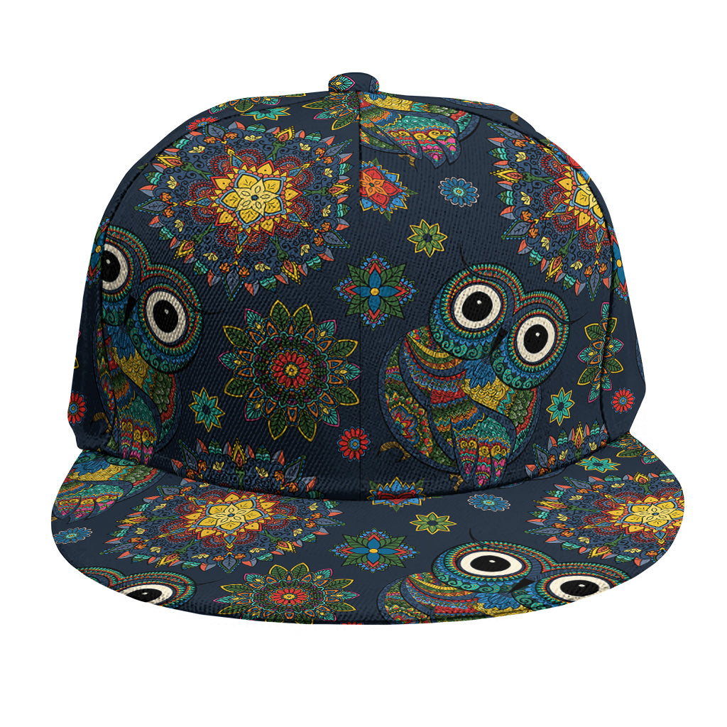 Bohemian Owl Pattern Print Snapback Cap