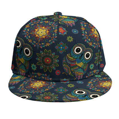 Bohemian Owl Pattern Print Snapback Cap