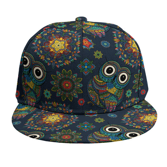 Bohemian Owl Pattern Print Snapback Cap